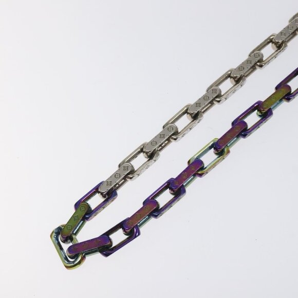 LOUIS VUITTON Monogram Collier Chain Necklace metal Rainbow - Picture 13 of 15